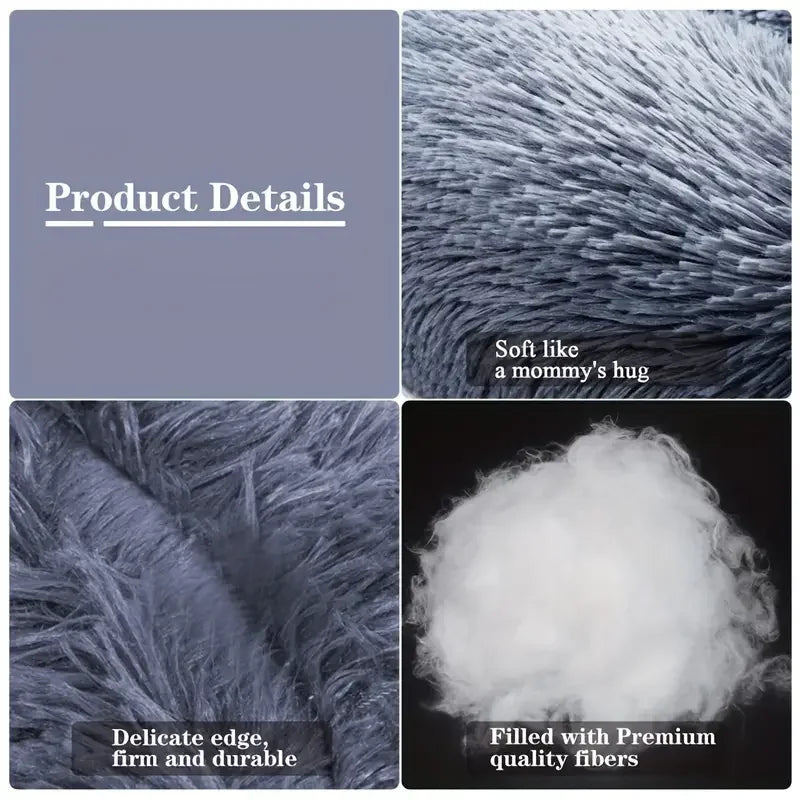 Winter Dog & Cat Bed – Cozy Plush Basket Design