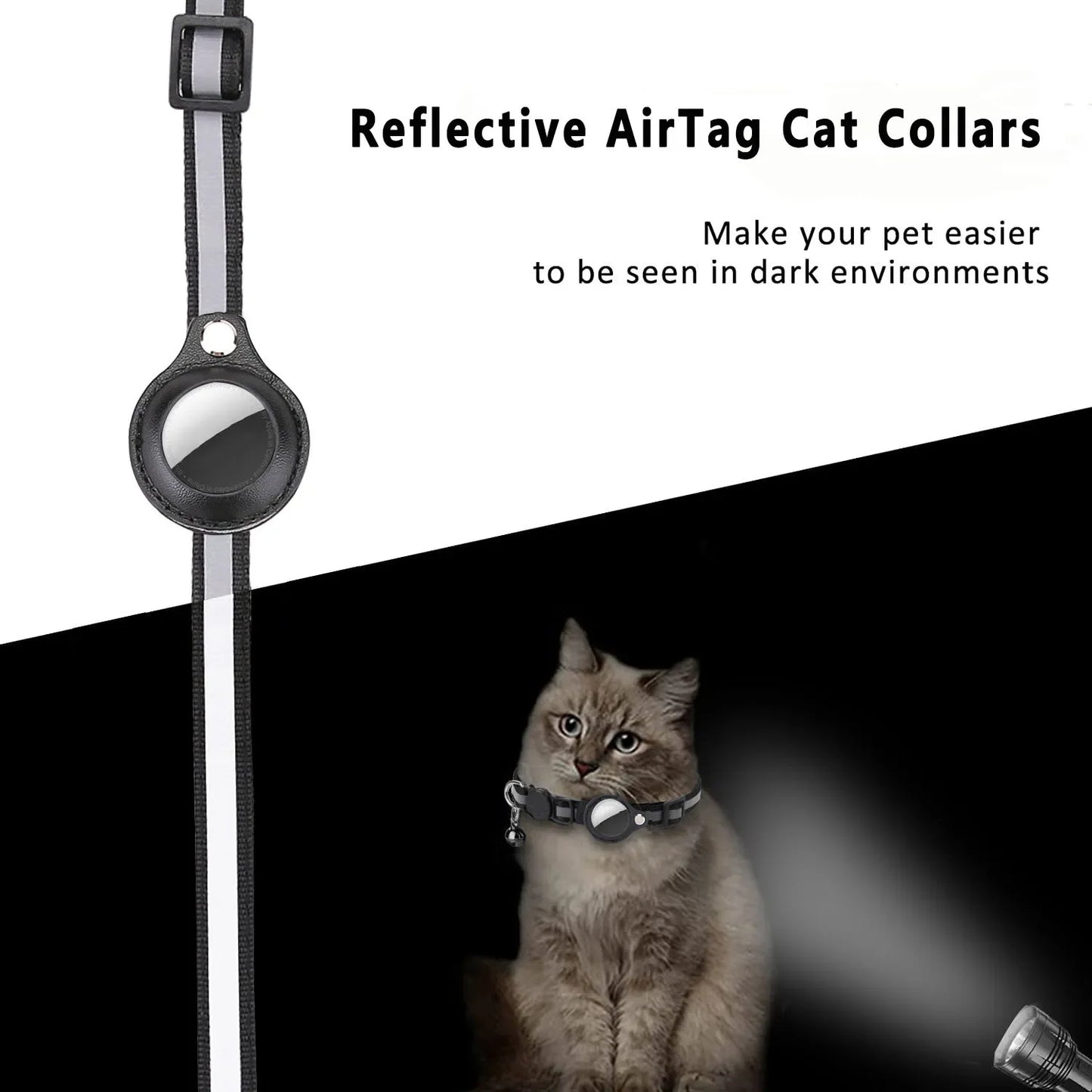 Pet Collar with AirTag Case – Reflective, Waterproof & Secure