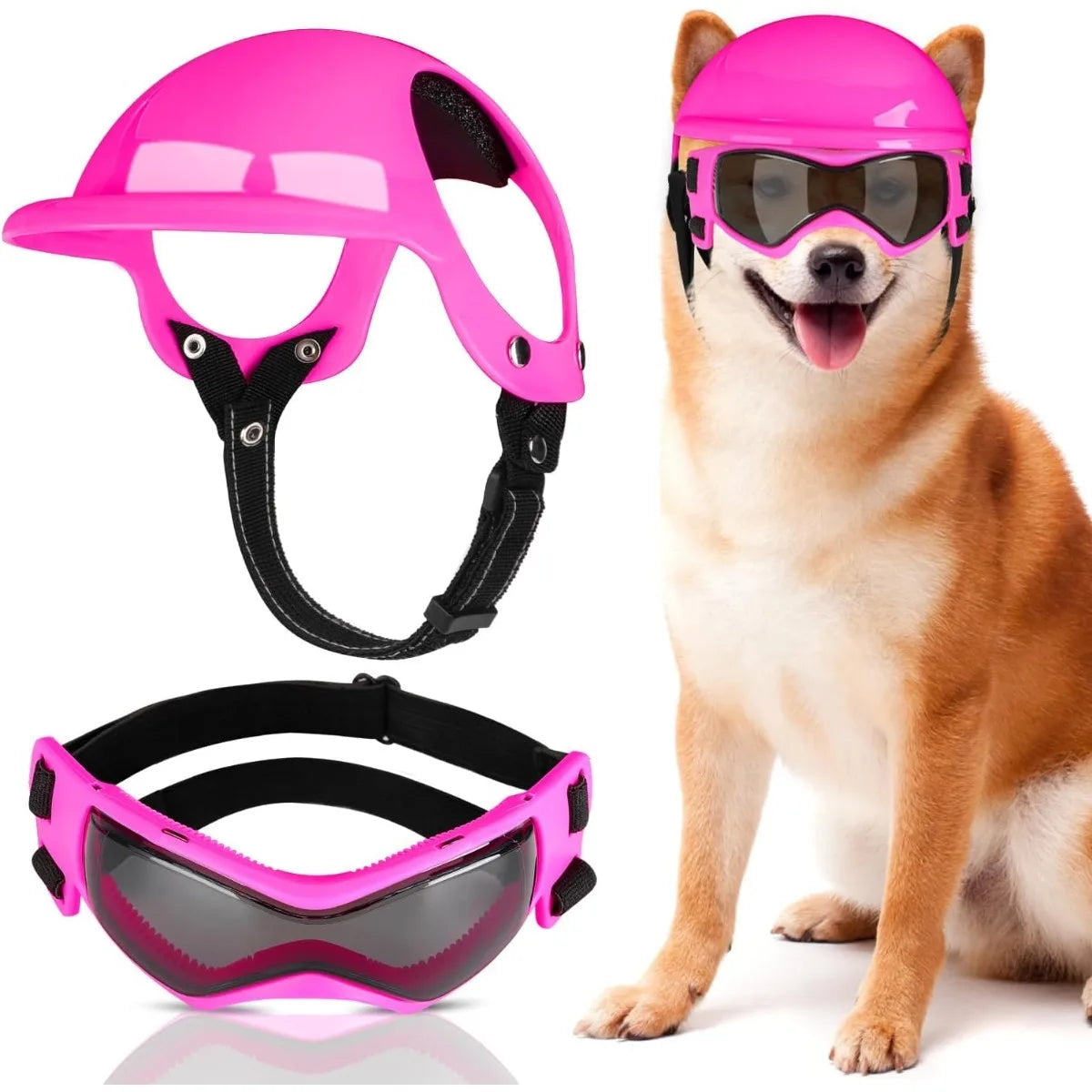 Pet Motorcycle Helmet with Goggles – Safe & Stylish
