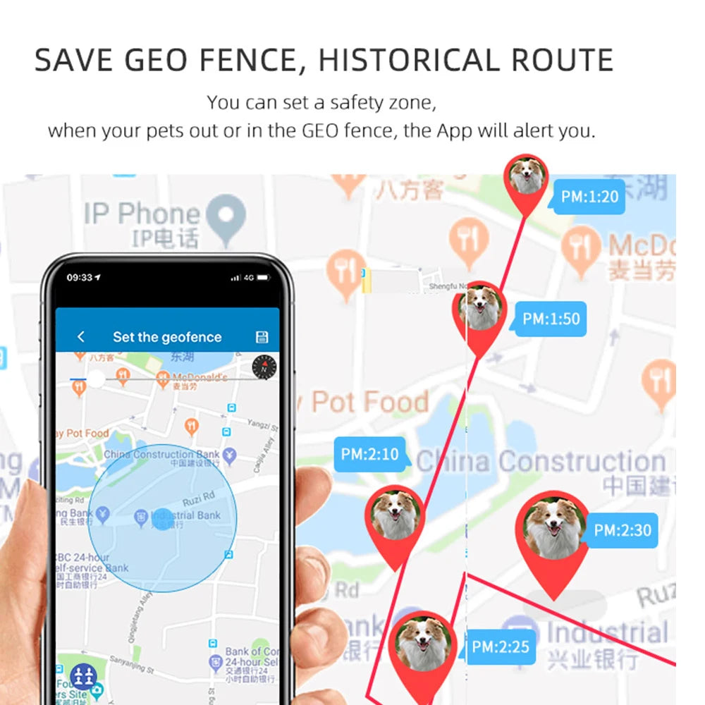 Mini Dog &amp; Cat GPS Locator – Free App, Waterproof Design 
