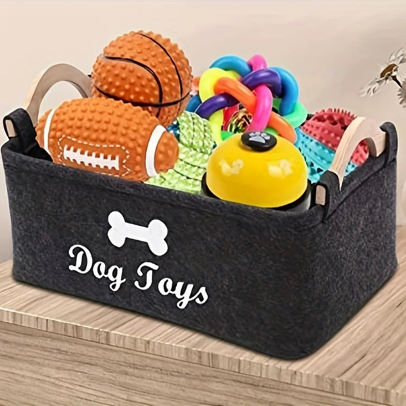 Dog Toy Organizer – Durable Felt Storage Chest