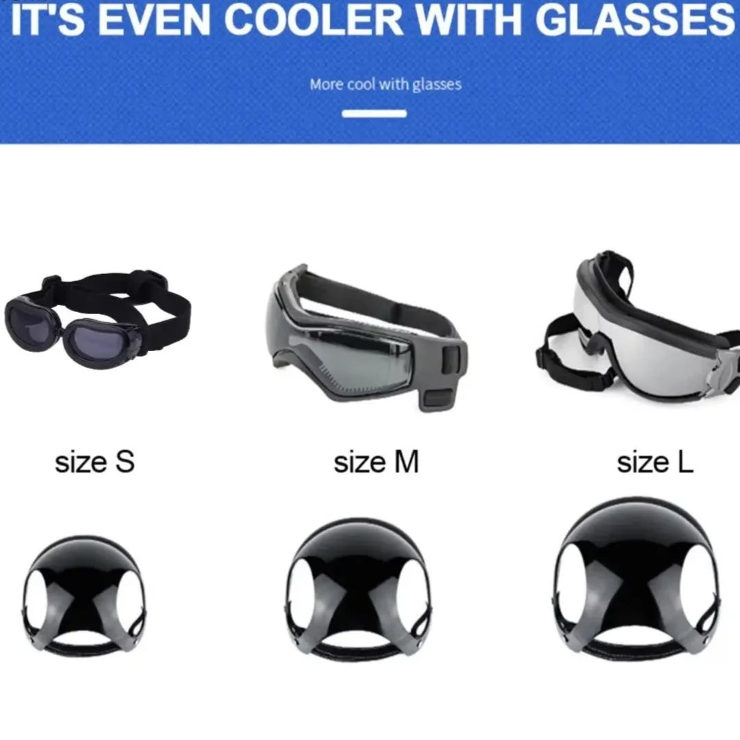 Pet Motorcycle Helmet with Goggles – Safe &amp; Stylish 