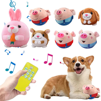 Cartoon Animals Plush Toy – USB Rechargeable Interactive Pet Ball