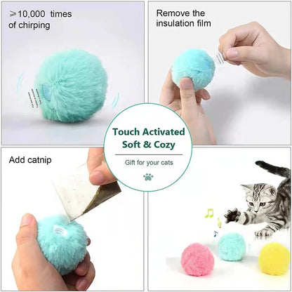 Touch-Activated Cat Toy – Training Squeak Ball 