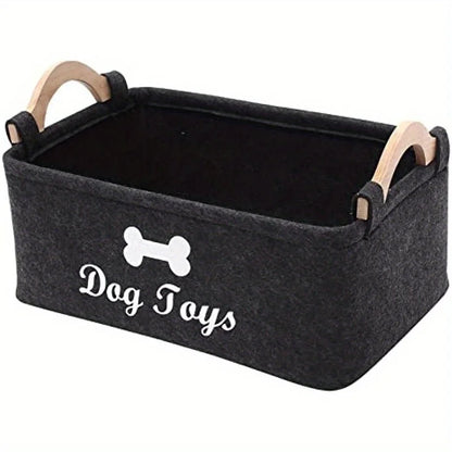 Dog Toy Organizer – Durable Felt Storage Chest