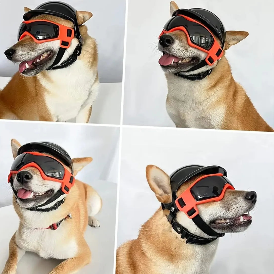 Pet Motorcycle Helmet with Goggles – Safe &amp; Stylish 