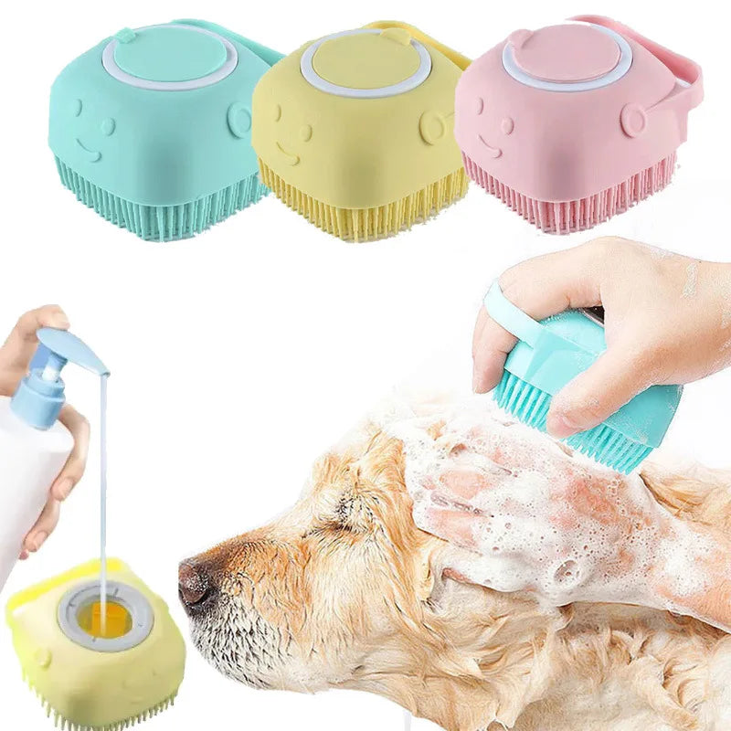 Silicone Grooming & Bath Brush for Pets