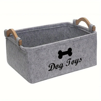 Dog Toy Organizer – Durable Felt Storage Chest