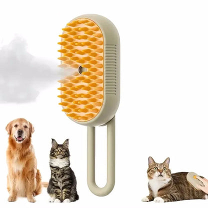 3-in-1 Pet Steam Brush – Rechargeable Grooming Com