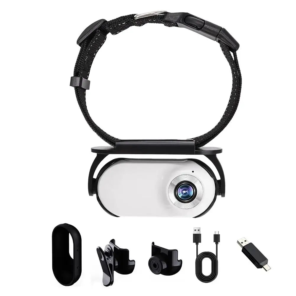 Pet Collar Camera – 170° Wide Lens, No WiFi Needed 