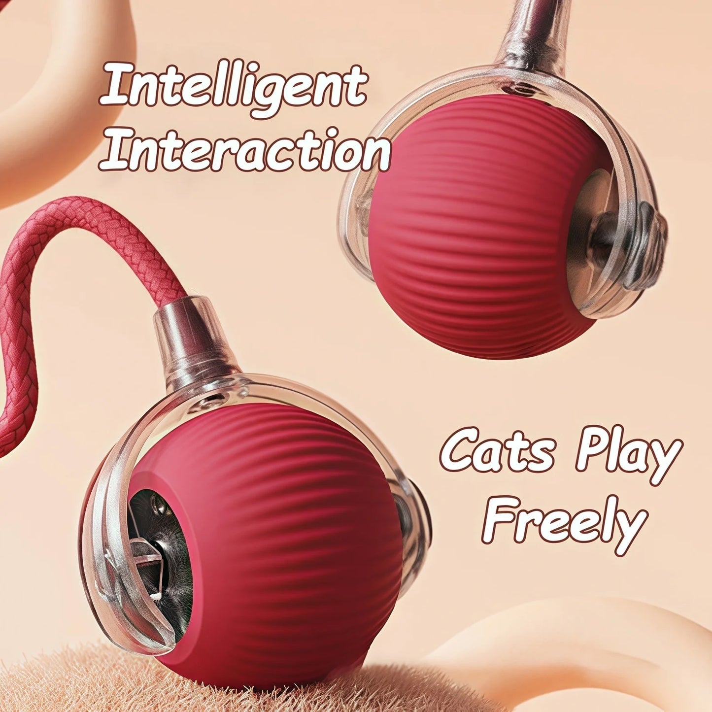 Interactive Cat Ball Toy – Rechargeable &amp; Automatic 