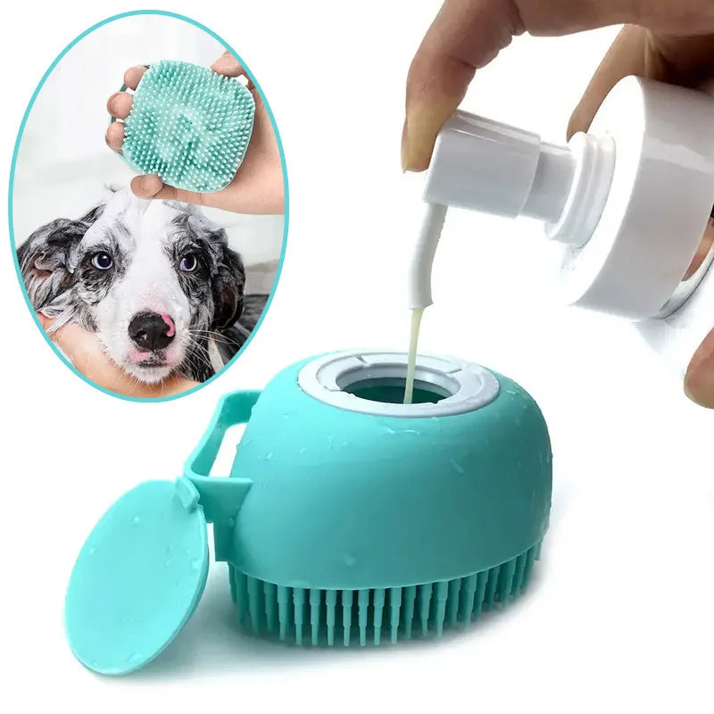 Silicone Grooming & Bath Brush for Pets
