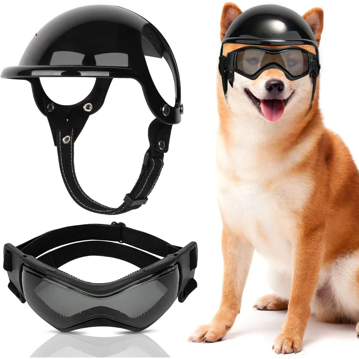 Pet Motorcycle Helmet with Goggles – Safe &amp; Stylish 