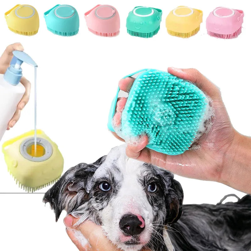 Silicone Grooming & Bath Brush for Pets