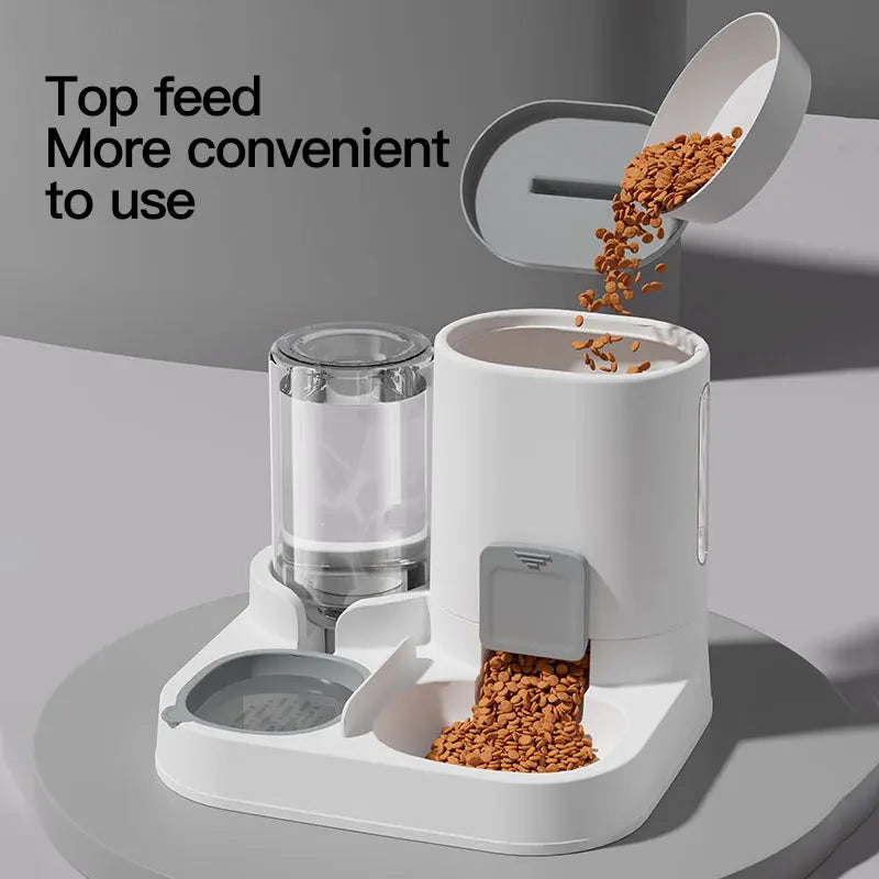 Cat Feeder &amp; Water Dispenser – No Spills, Big Capacity