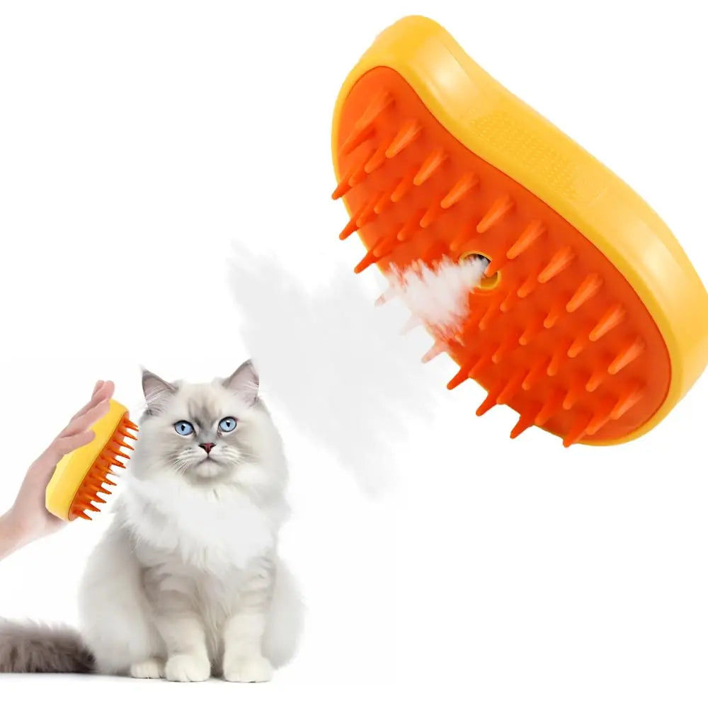 3-in-1 Pet Steam Brush – Rechargeable Grooming Com