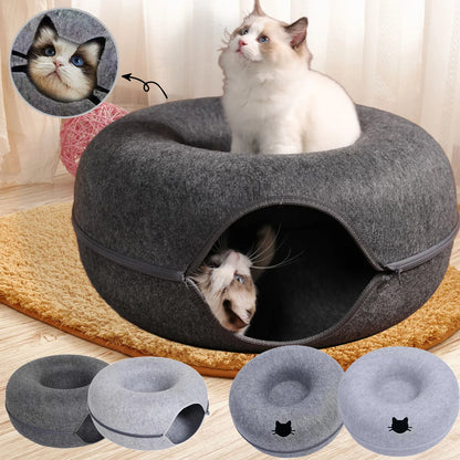 Interactive Cat House – Tunnel Bed &amp; Play Toy Combo