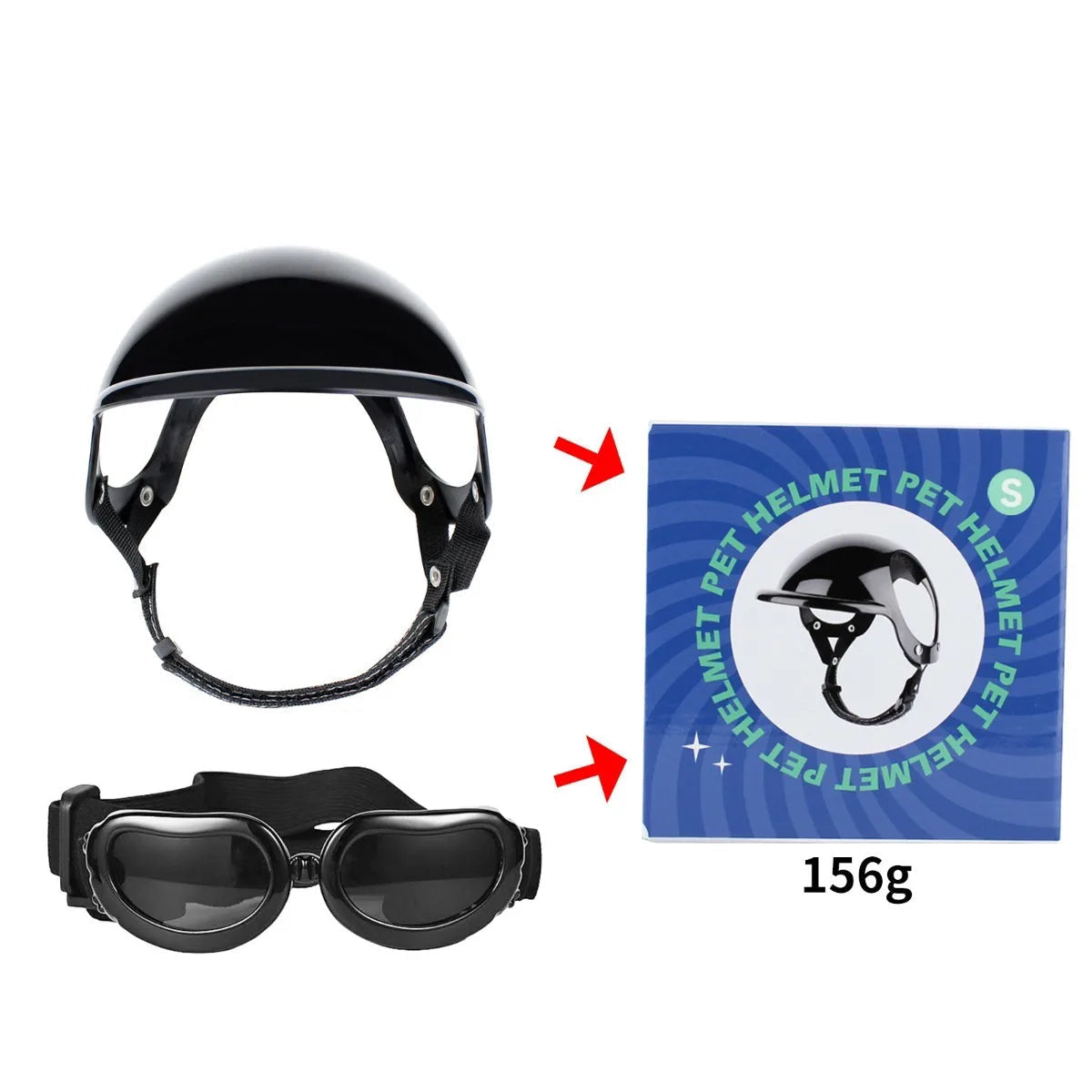 Pet Motorcycle Helmet with Goggles – Safe &amp; Stylish 