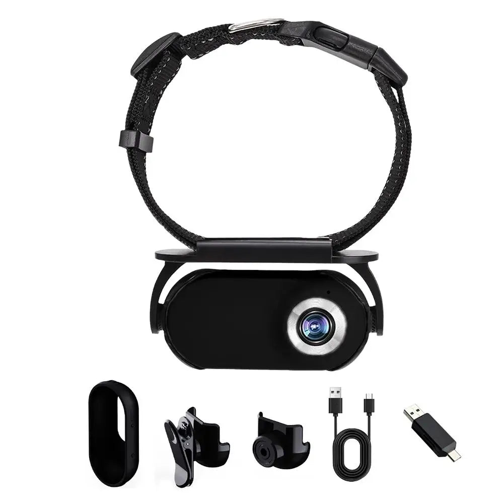 Pet Collar Camera – 170° Wide Lens, No WiFi Needed 