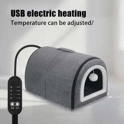 Heated Pet Bed – Cozy Nest for Cats &amp; Small Dogs 