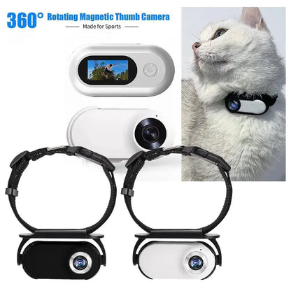 Pet Collar Camera – 170° Wide Lens, No WiFi Needed 