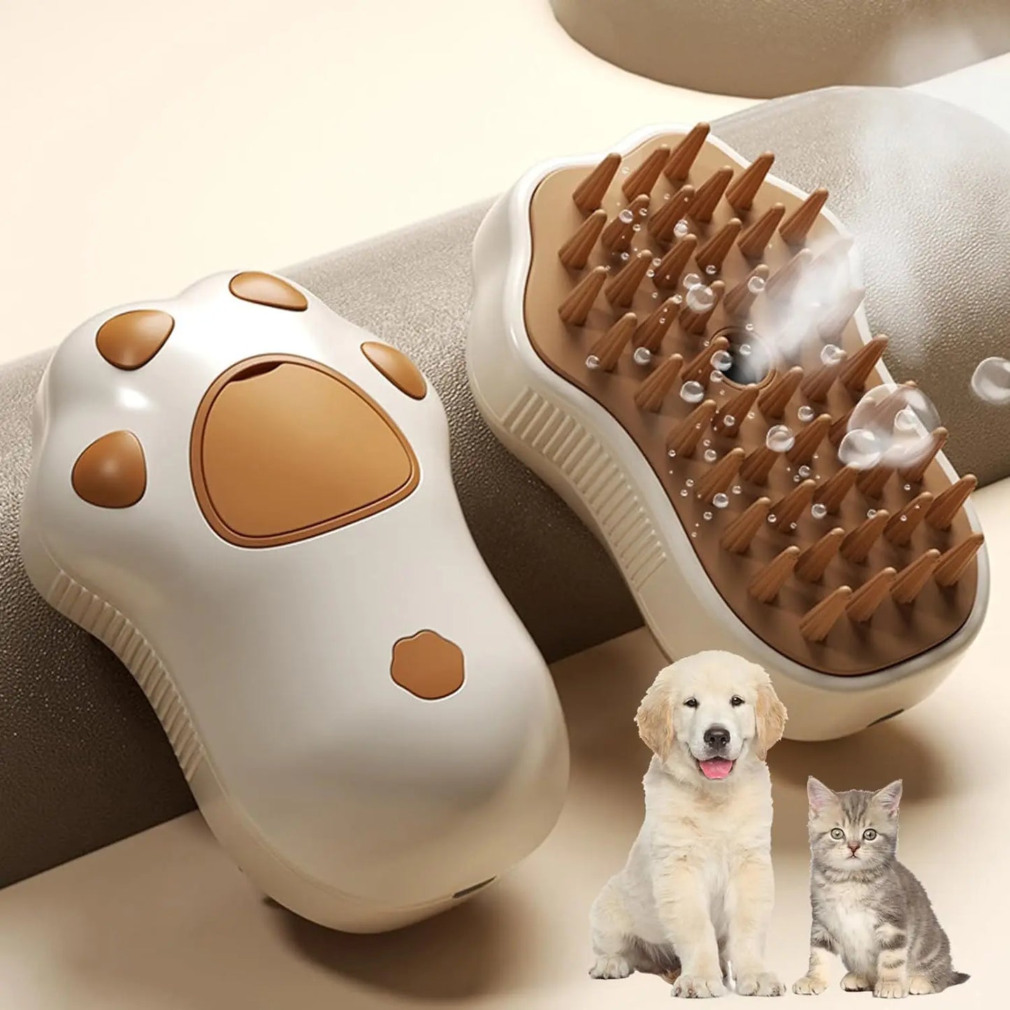 3-in-1 Pet Steam Brush – Rechargeable Grooming Com