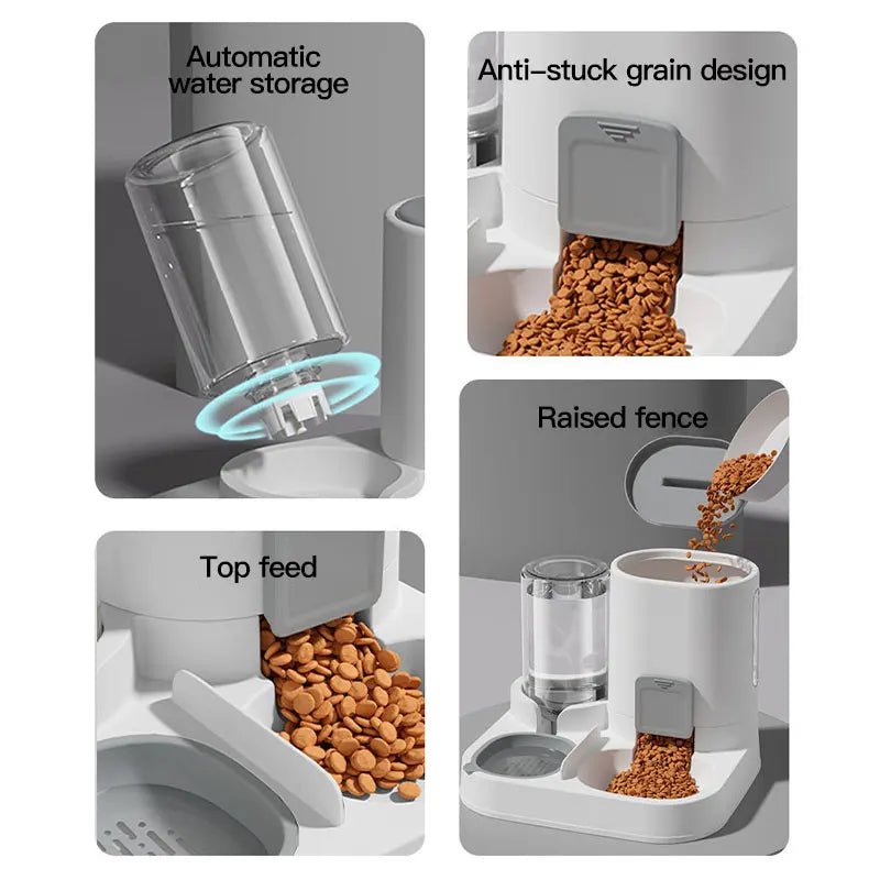 Cat Feeder &amp; Water Dispenser – No Spills, Big Capacity