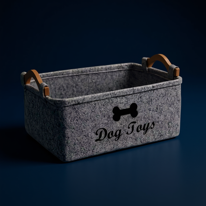 Dog Toy Organizer – Durable Felt Storage Chest