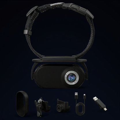 Pet Collar Camera – 170° Wide Lens, No WiFi Needed 